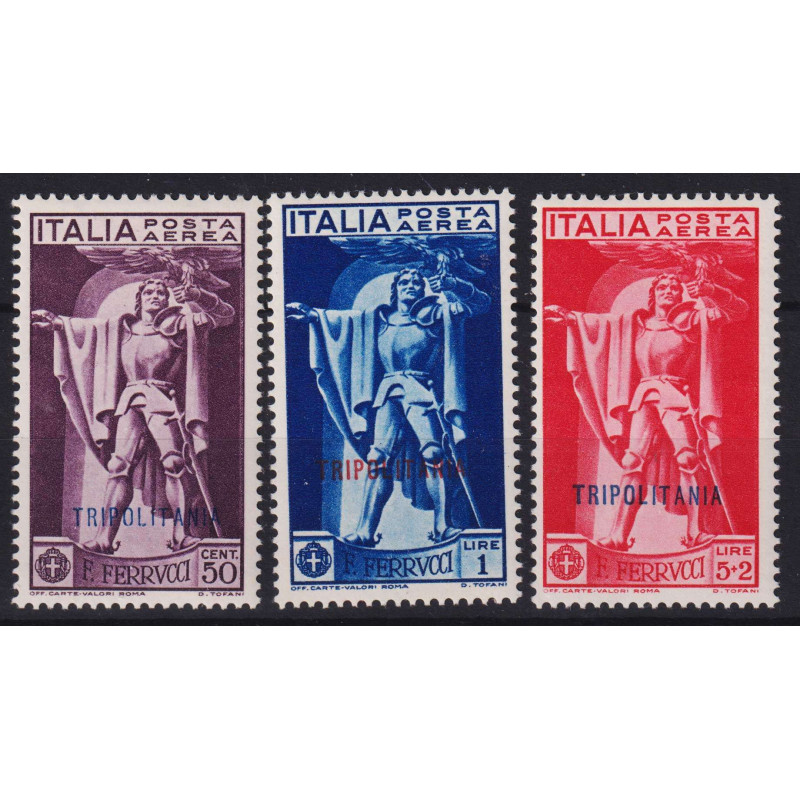 COLONIE TRIPOLITANIA 1930 P/A FERRUCCI 3 V. G.O MH*  | Filatelia Me...