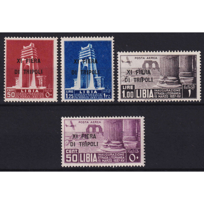 COLONIE LIBIA 1937 XI FIERA DI TRIPOLI 4 VALORI G.I MNH**  | Filate...