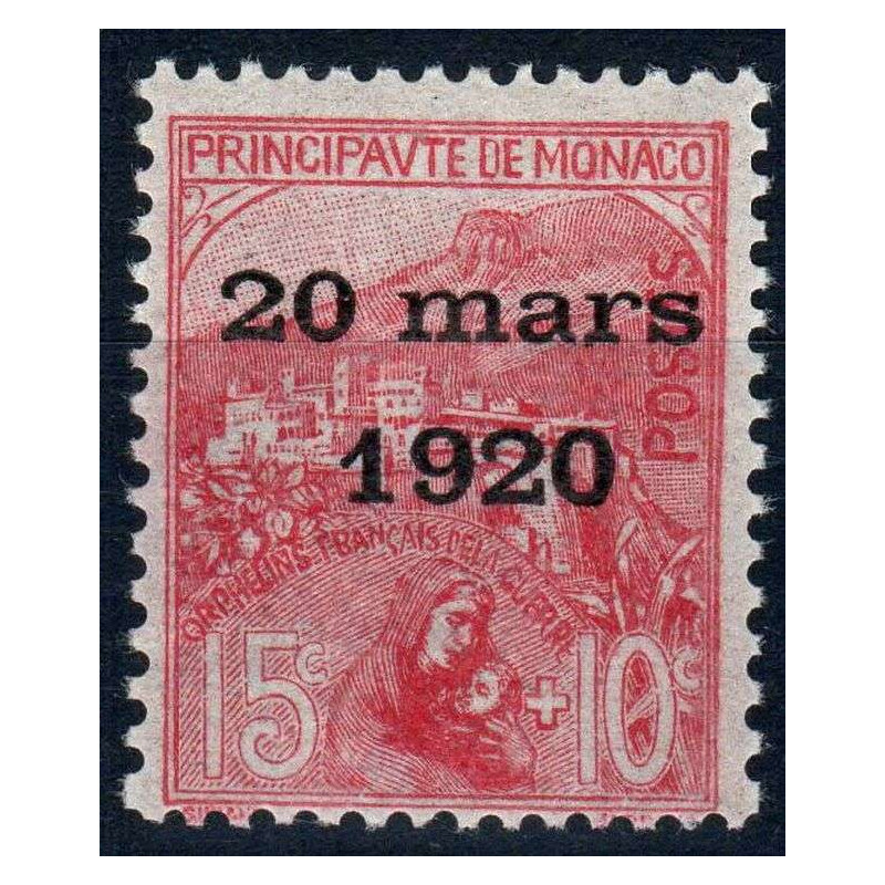 MONACO 1920 MATRIMONIO DELLA PRINCIPESSA CARLOTTA 15 + 10 C. G.I MN...