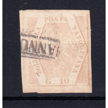 NAPOLI 1858 STEMMA DELLE DUE SICILIE 10 GRANA N.11a US FIRMATO RAYB...