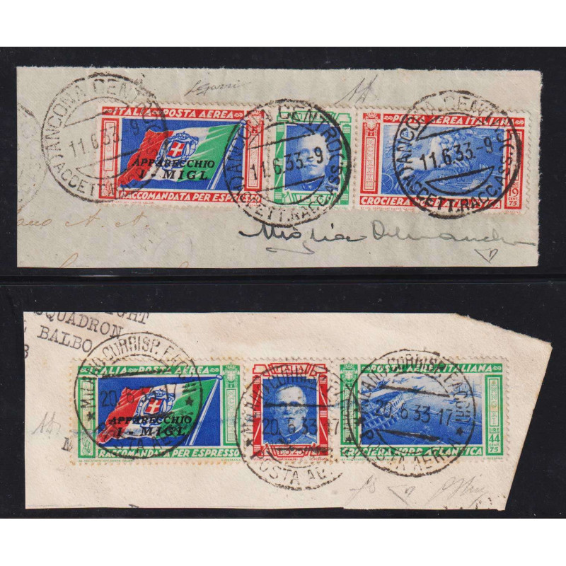 REGNO D' ITALIA 1933 TRITTICI CROCIERA NORD ATLANTICA I – MIGL 2 V....