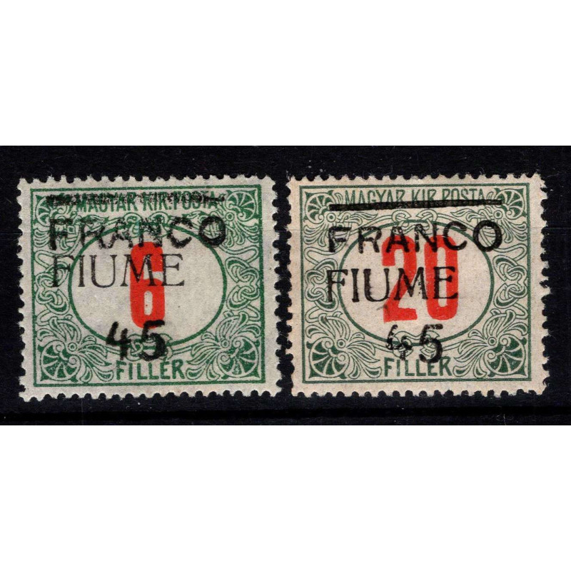 OCCUPAZIONI FIUME 1919 SEGNATASSE FRANCO 45 2 VALORI N.29-30 G.O MH...