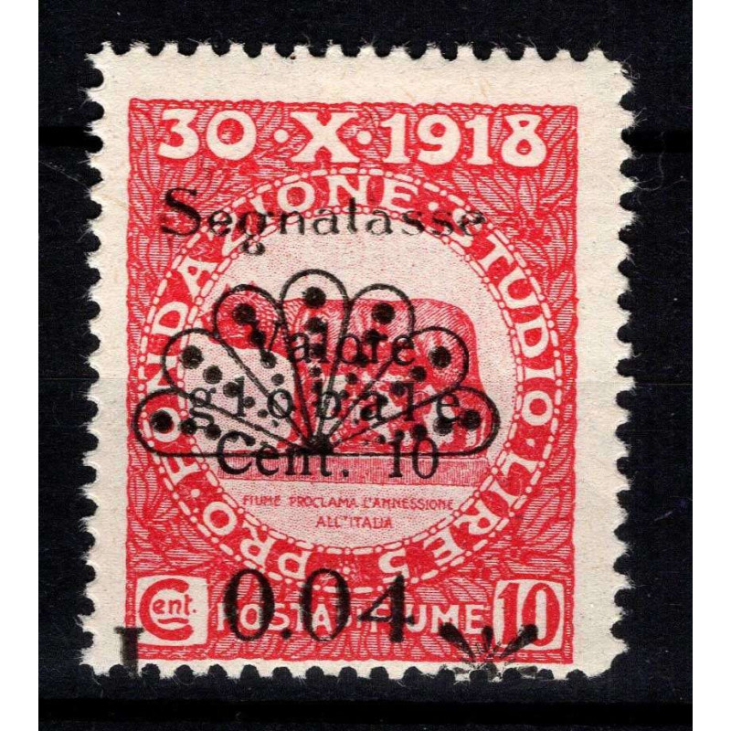 OCCUPAZIONI FIUME 1921 SEGNATASSE VALORE GLOBALE N.16 G.O MH* CERT....