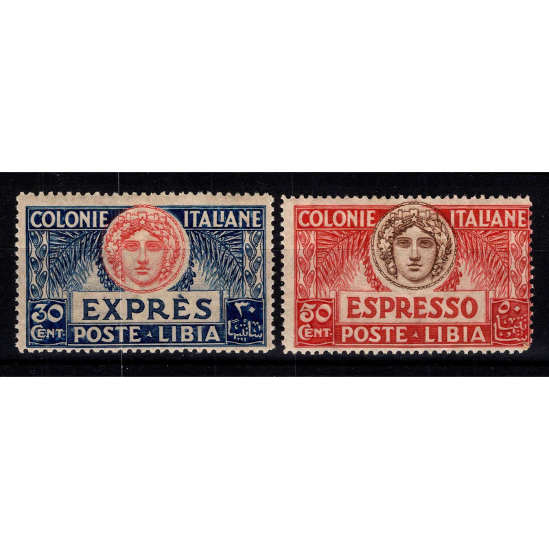 COLONIE LIBIA 1921 ESPRESSI ITALIA TURRITA 2 V. N.3-4 G.I MNH**  | ...