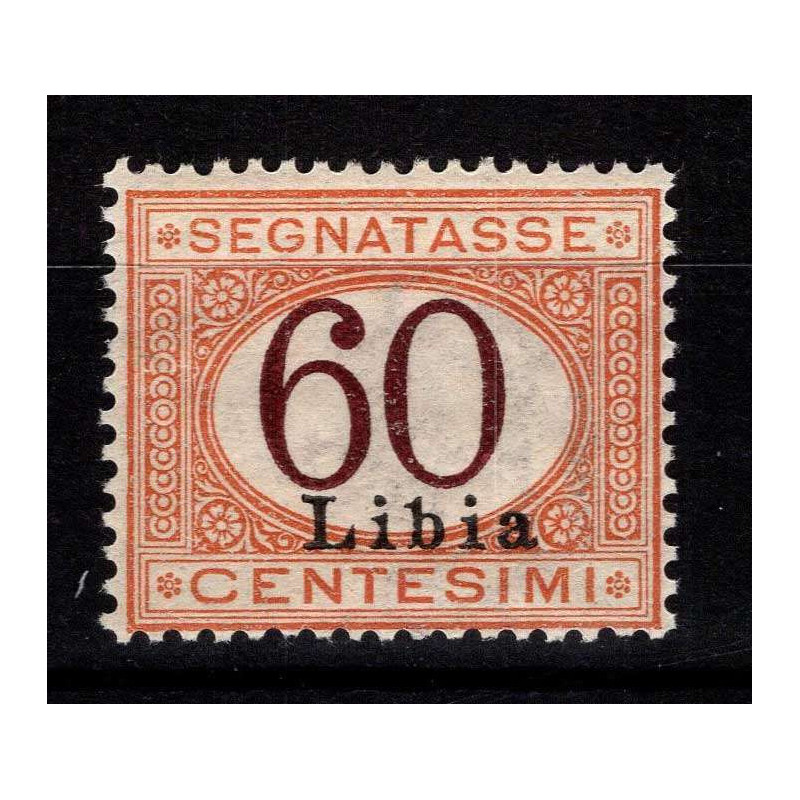 COLONIE LIBIA 1925 SEGNATASSE 60 CENTESIMI N.11 G.O MH*  | Filateli...