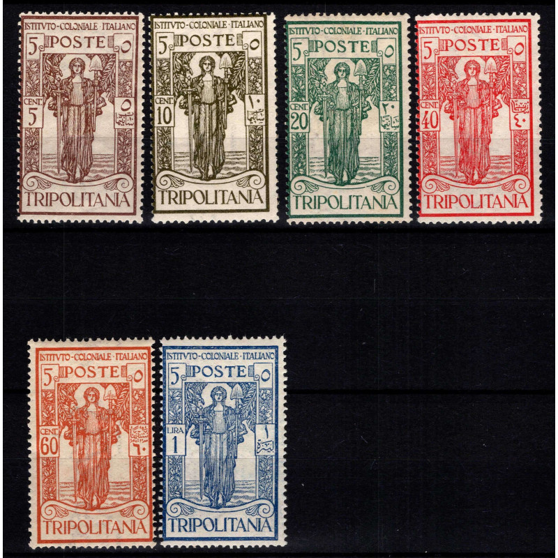 COLONIE TRIPOLITANIA 1926 PRO ISTITUTO COLONIALE ITALIANO 6 V. G.O ...