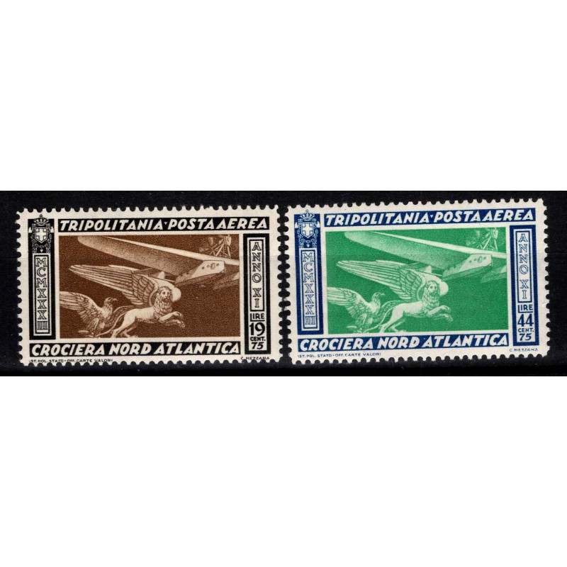 COLONIE TRIPOLITANIA 1933 P/A CROCIERA BALBO 2 V. G.O MLH*  | Filat...