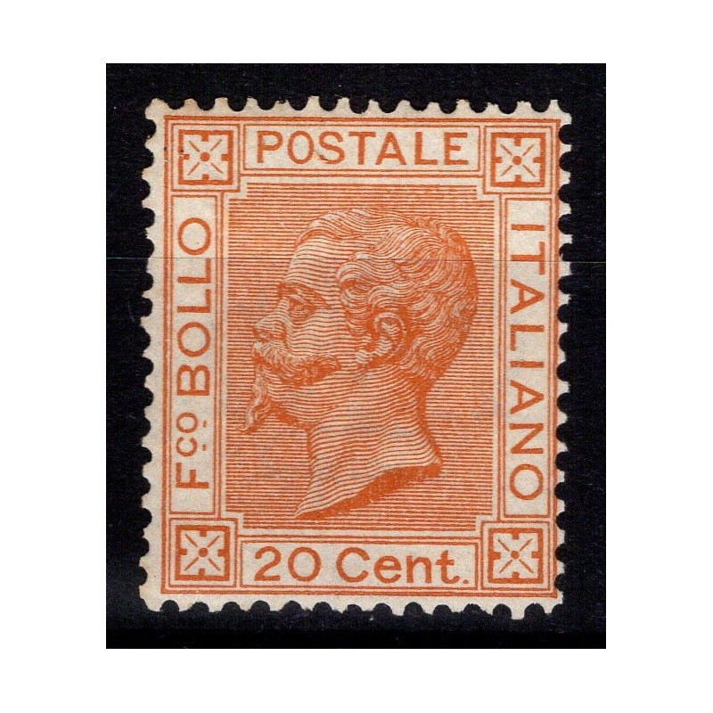 REGNO D'ITALIA 1877 20 CENTESIMI OCRA N.28 G.I MNH** CERT.  | Filat...