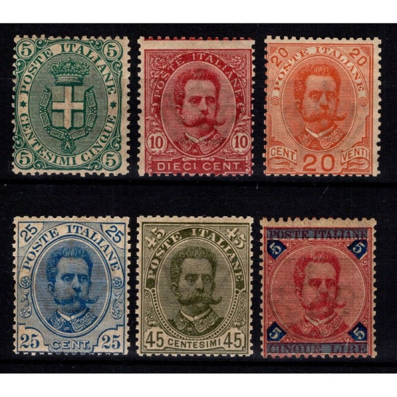 REGNO D'ITALIA 1891-96 STEMMA E UMBERTO 6 V. G.O MLH* 2 CERT.  | Fi...