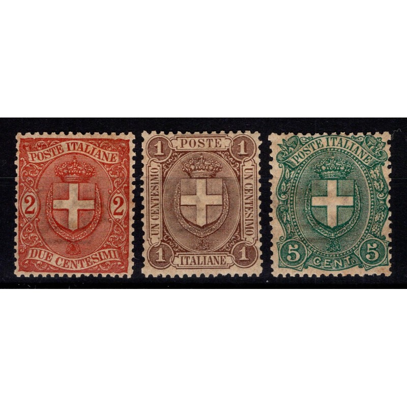 REGNO D'ITALIA 1896-97 STEMMA 3 V. G.I MNH** CENTRATI  | Filatelia ...