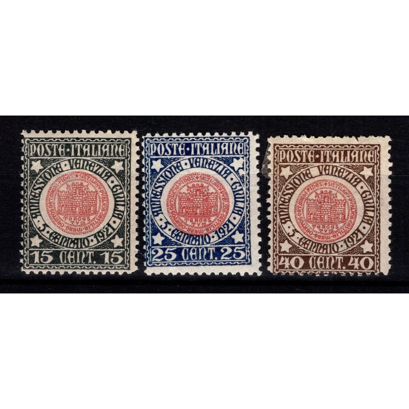 REGNO D'ITALIA 1921 ANNESSIONE VENEZIA GIULIA 3 V. G.I MNH** 40 C. ...