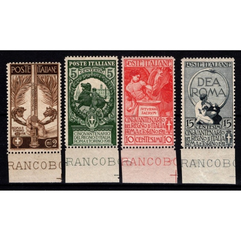 REGNO D'ITALIA 1911 CINQUANTENARIO UNITA' D'ITALIA 4 V. G.I MNH** C...