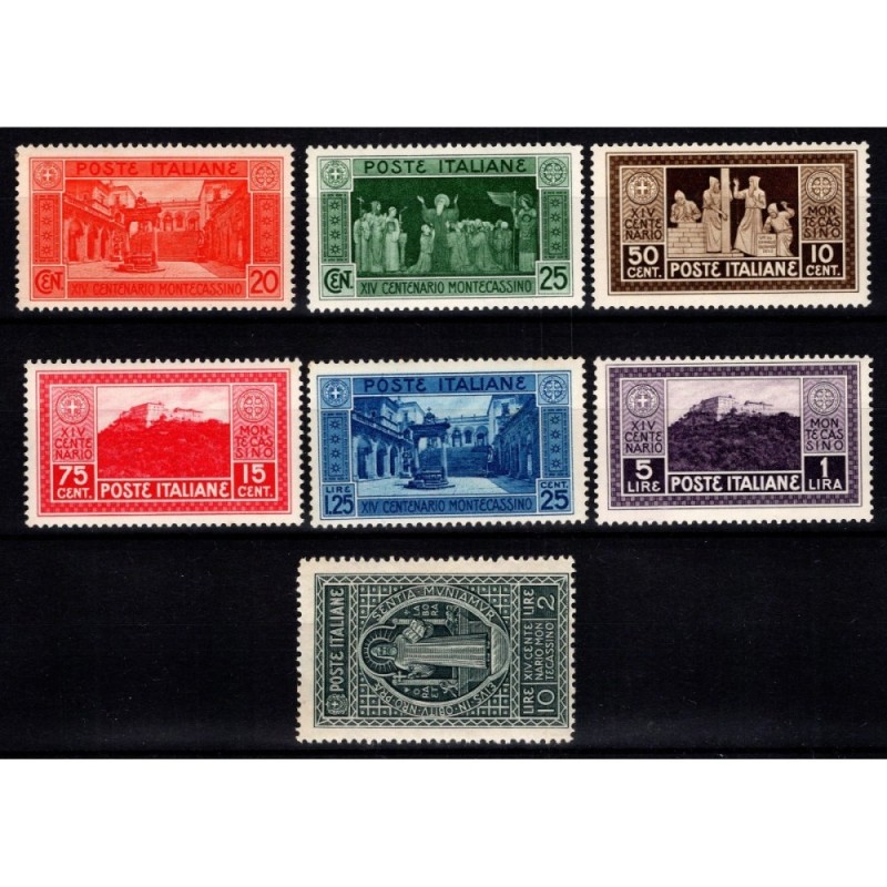 REGNO D'ITALIA 1929 MONTECASSINO 7 V. G.I MNH**  | Filatelia Meloni