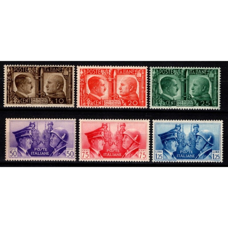 REGNO D'ITALIA 1941 FRATELLANZA D'ARMI ITALO TEDESCA 6 V. G.I MNH**...