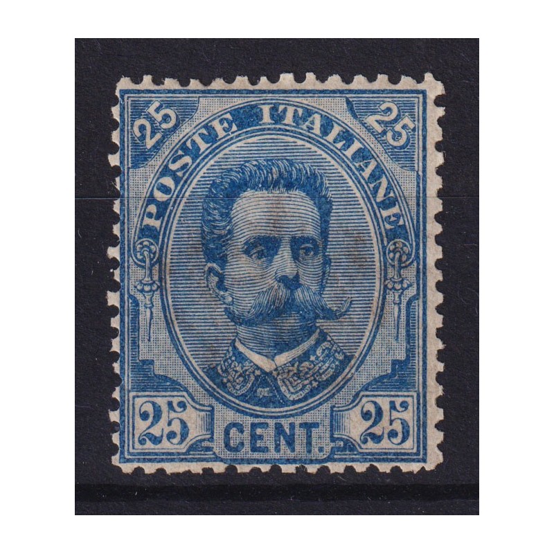 REGNO 1891 UMBERTO I BIGOLA 25 CENTESIMI N.58D G.O MH* CERT. CENTRA...