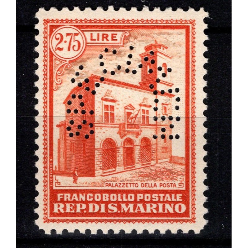 SAN MARINO 1932 PALAZZETTO DELLA POSTA SPECIMEN N.P163 G.I MNH** CE...