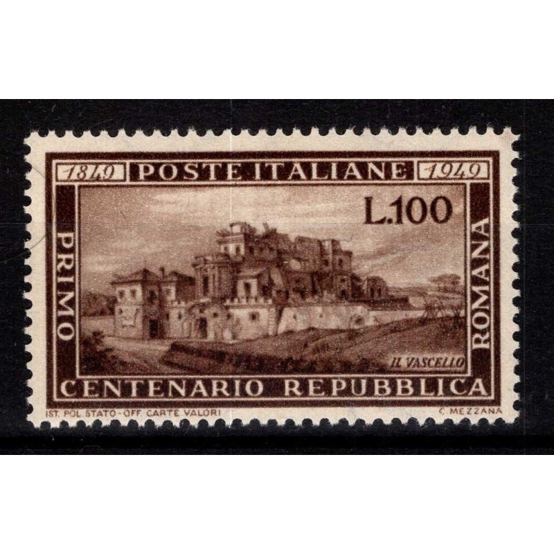 REPUBBLICA 1949 ROMANA 100 LIRE G.I MNH**  | Filatelia Meloni