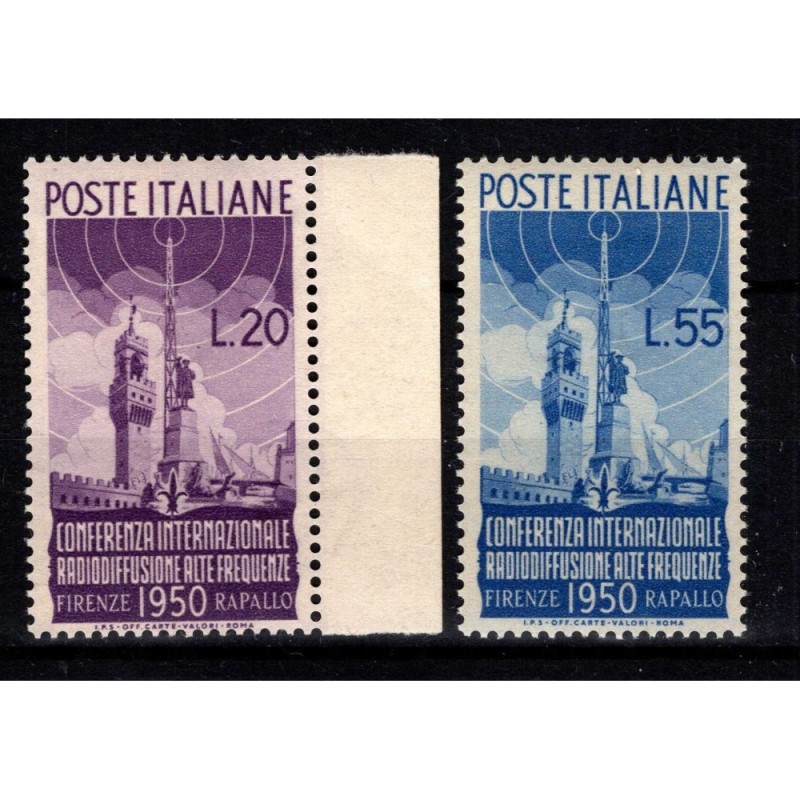 REPUBBLICA 1950 RADIODIFFUSIONE 2 V. G.I MNH**  | Filatelia Meloni