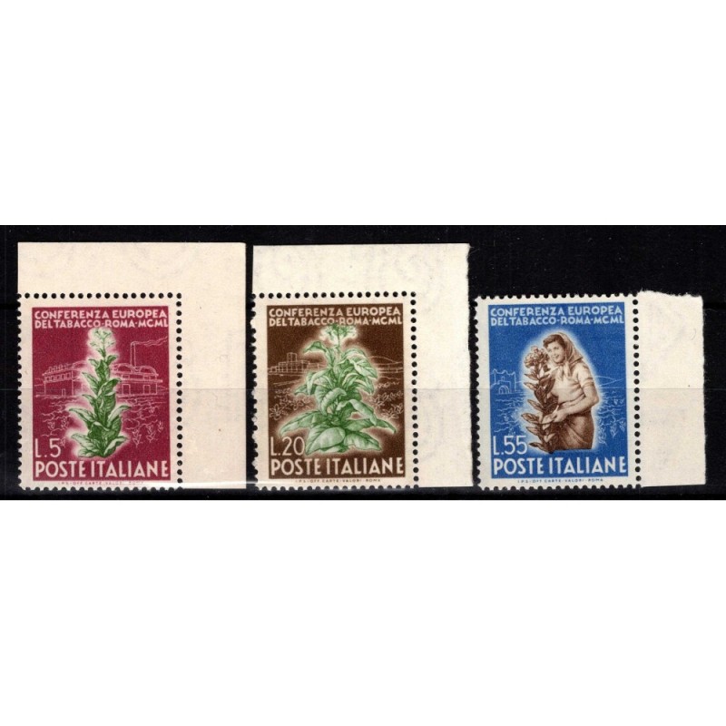 REPUBBLICA 1950 TABACCO 3 V. G.I MNH**  | Filatelia Meloni