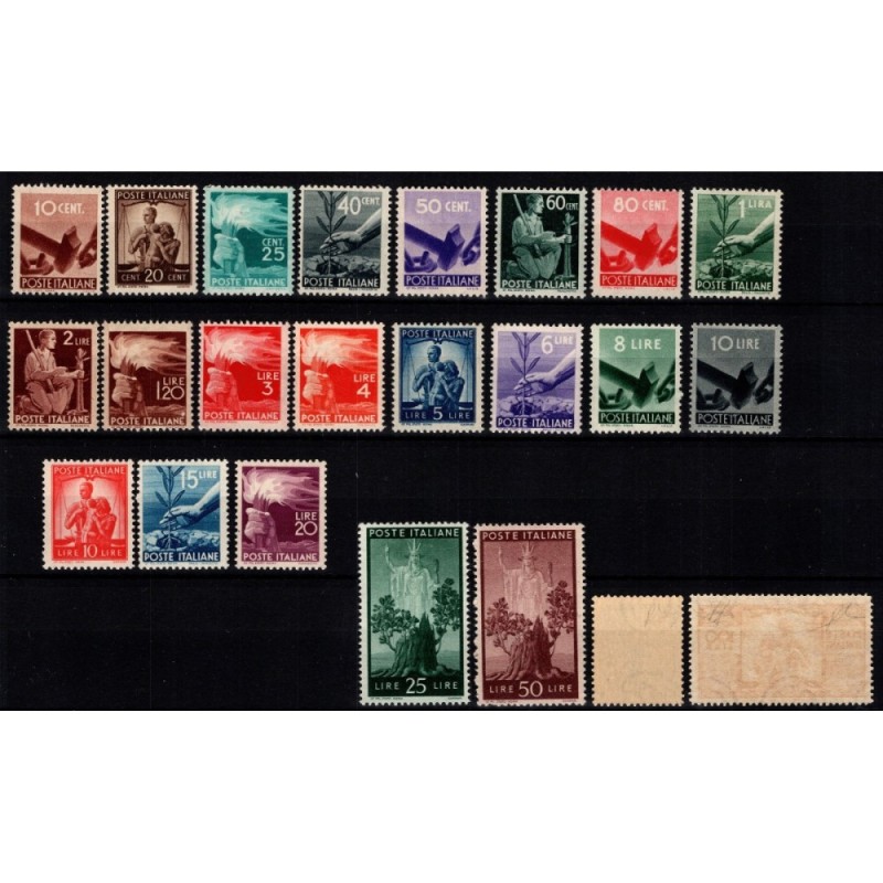 REPUBBLICA 1945-48 DEMOCRATICA 23 V. G.I MNH** CERT.  | Filatelia M...