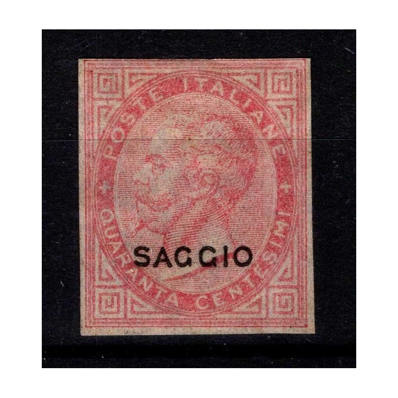 REGNO D'ITALIA 1863-65 40 CENTESIMI SOPR. SAGGIO DE LA RUE LONDRA S...