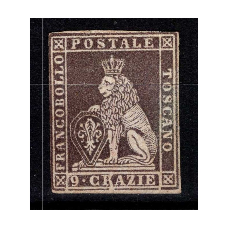 TOSCANA 1851 PROVA 9 CRAZIA N.P8 SENZA GOMMA FIRMATA  | Filatelia M...