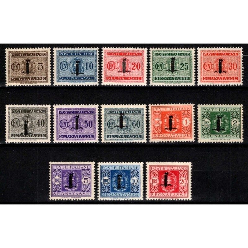 SOCIALE R.S.I. 1944 SEGNATASSE FASCETTO 13 V. N.60-72 G.I MNH** CER...