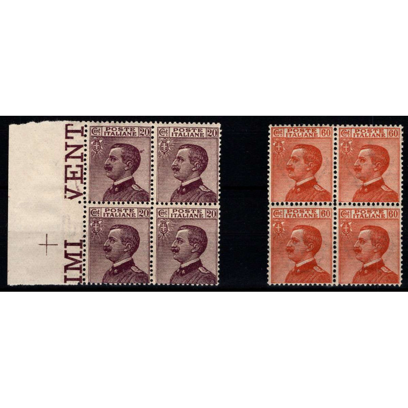 1926 REGNO MICHETTI 2 V. S.42 IN QUARTINE G.I. MNH**  | Filatelia M...