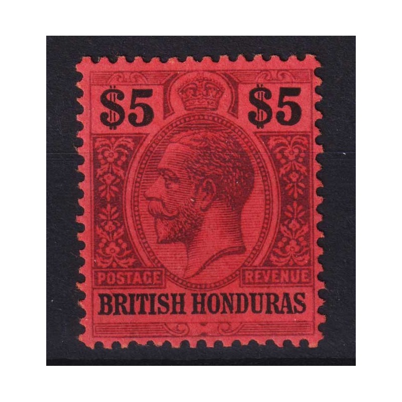 COLONIE INGLESI BRITISH HONDURAS 1913 GIORGIO V 5 DOLLARI N.110 G.O...