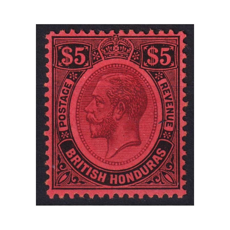 COLONIE INGLESI BRITISH HONDURAS 1924 GIORGIO V 5 DOLLARI N.125 G.O...