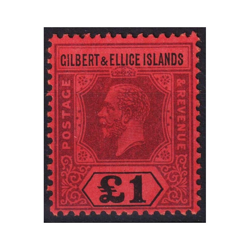 COLONIE INGLESI GILBERT E ELLICE 1912 GIORGIO V 1 POUND N.24 G.O ML...