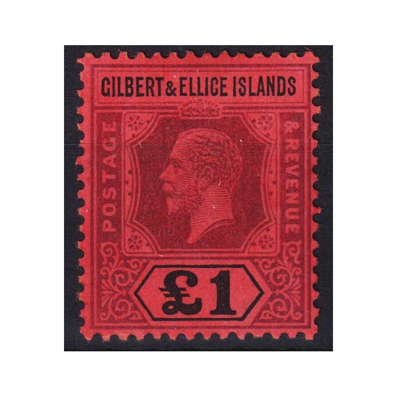 COLONIE INGLESI GILBERT E ELLICE 1912 GIORGIO V 1 POUND N.24 G.O ML...