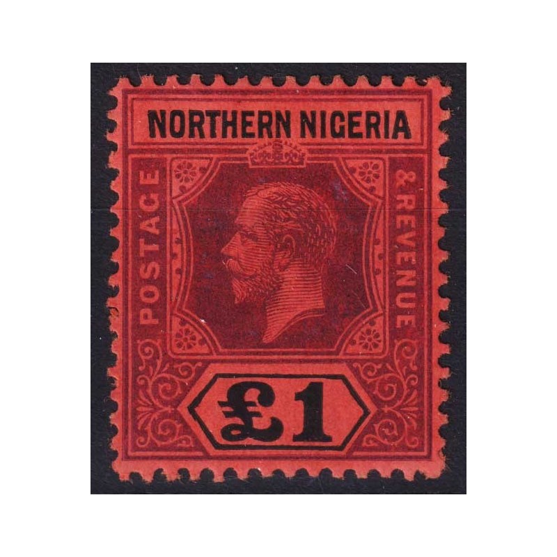 COLONIE INGLESI NIGERIA DEL NORD 1912 GIORGIO V 1 POUND N.52 G.O MH...