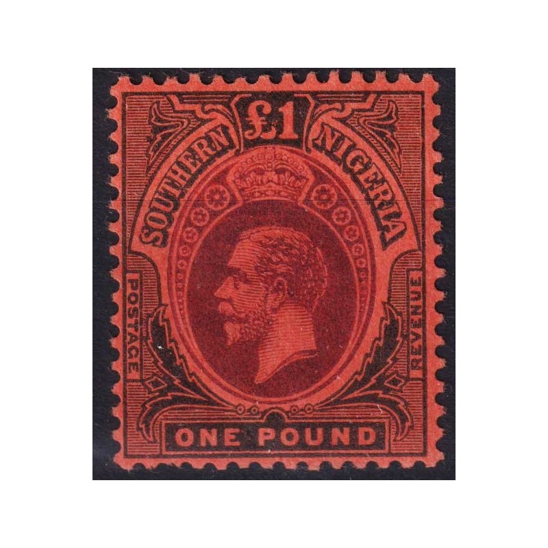 COLONIE INGLESI NIGERIA DEL SUD 1912 GIORGIO V 1 POUND N.56 G.I MNH...