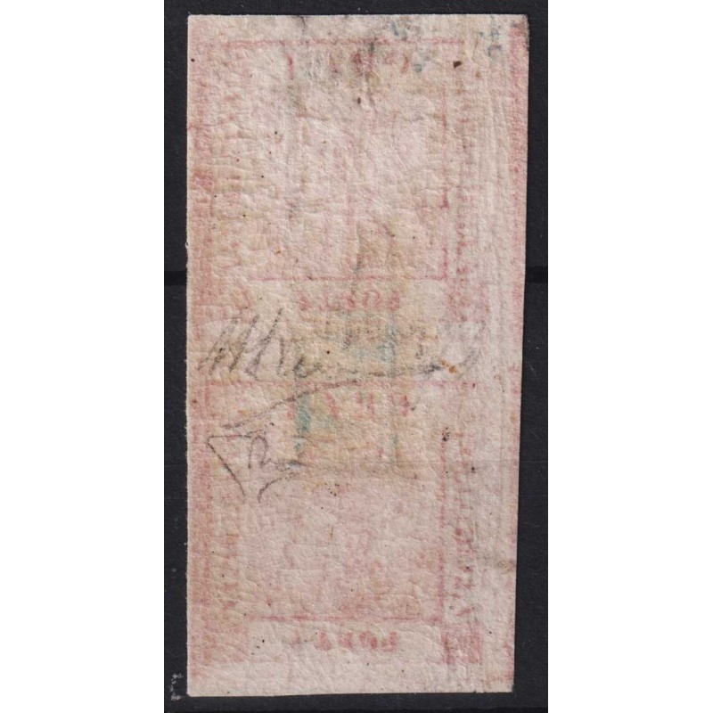 NAPOLI 1858 COPPIA 1 GR. STAMPA RECTO VERSO N.3d US. CERT.  | Filat...