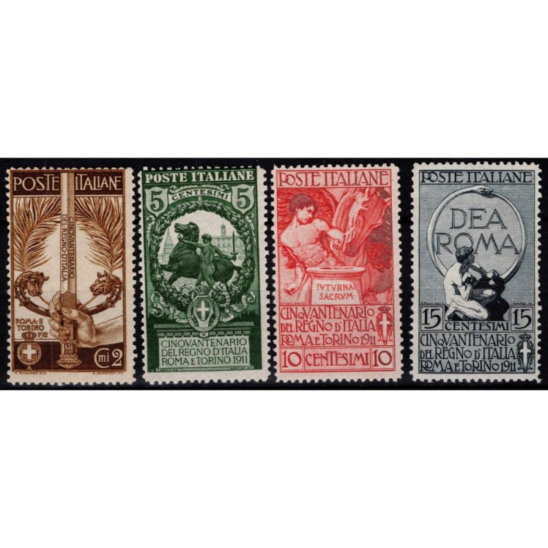 REGNO 1911 UNITA' D'ITALIA 4 VALORI G.I MNH**  | Filatelia Meloni