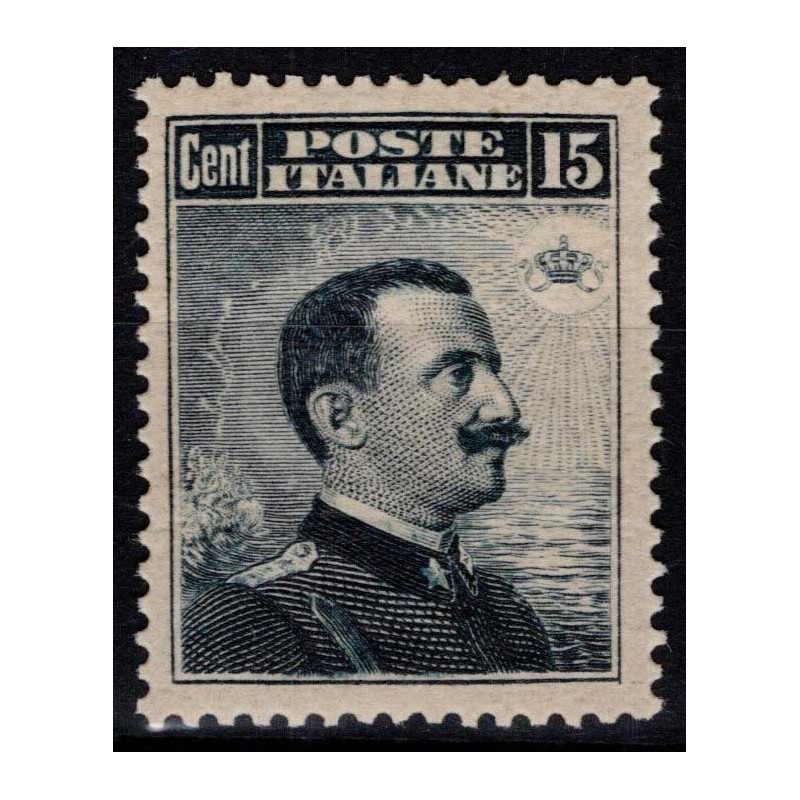 REGNO D' ITALIA 1911 MICHETTI 15 CENTESIMI N.96 G.I MNH** CENTRATO ...