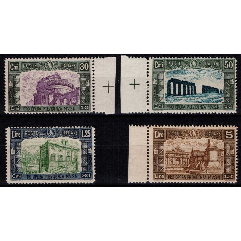 REGNO D'ITALIA 1930 MILIZIA III 4 V. G.I MNH** ALCUNI BORDO FOGLIO ...